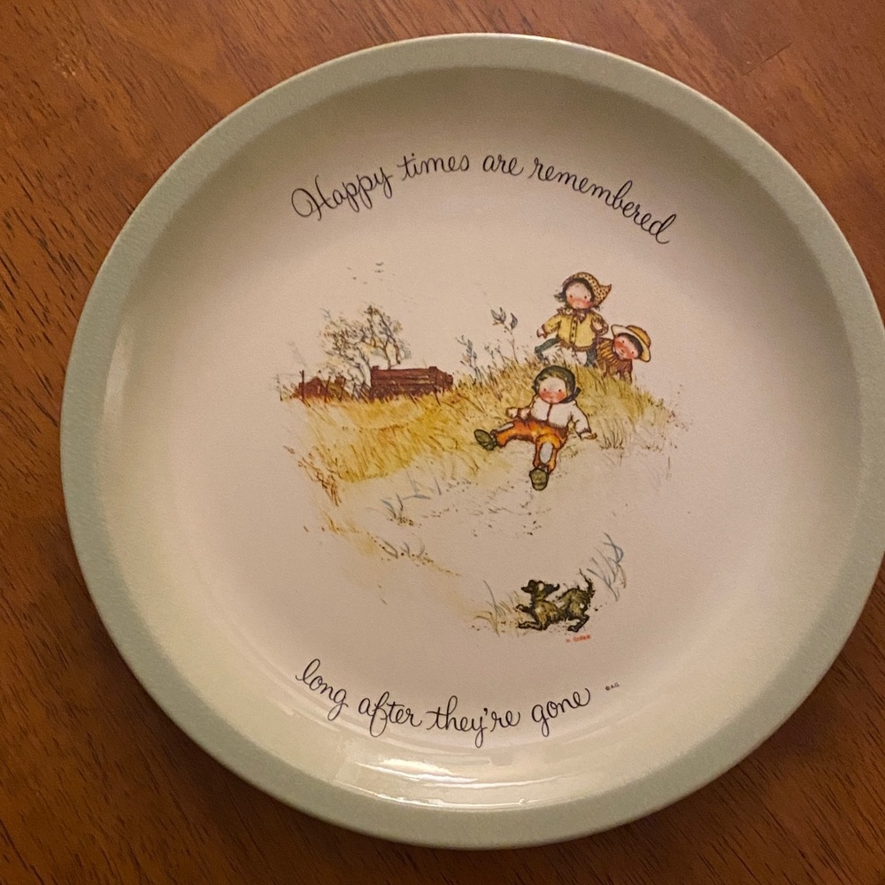 Charming Decorative Holly Hobbie Plate with Green Rim